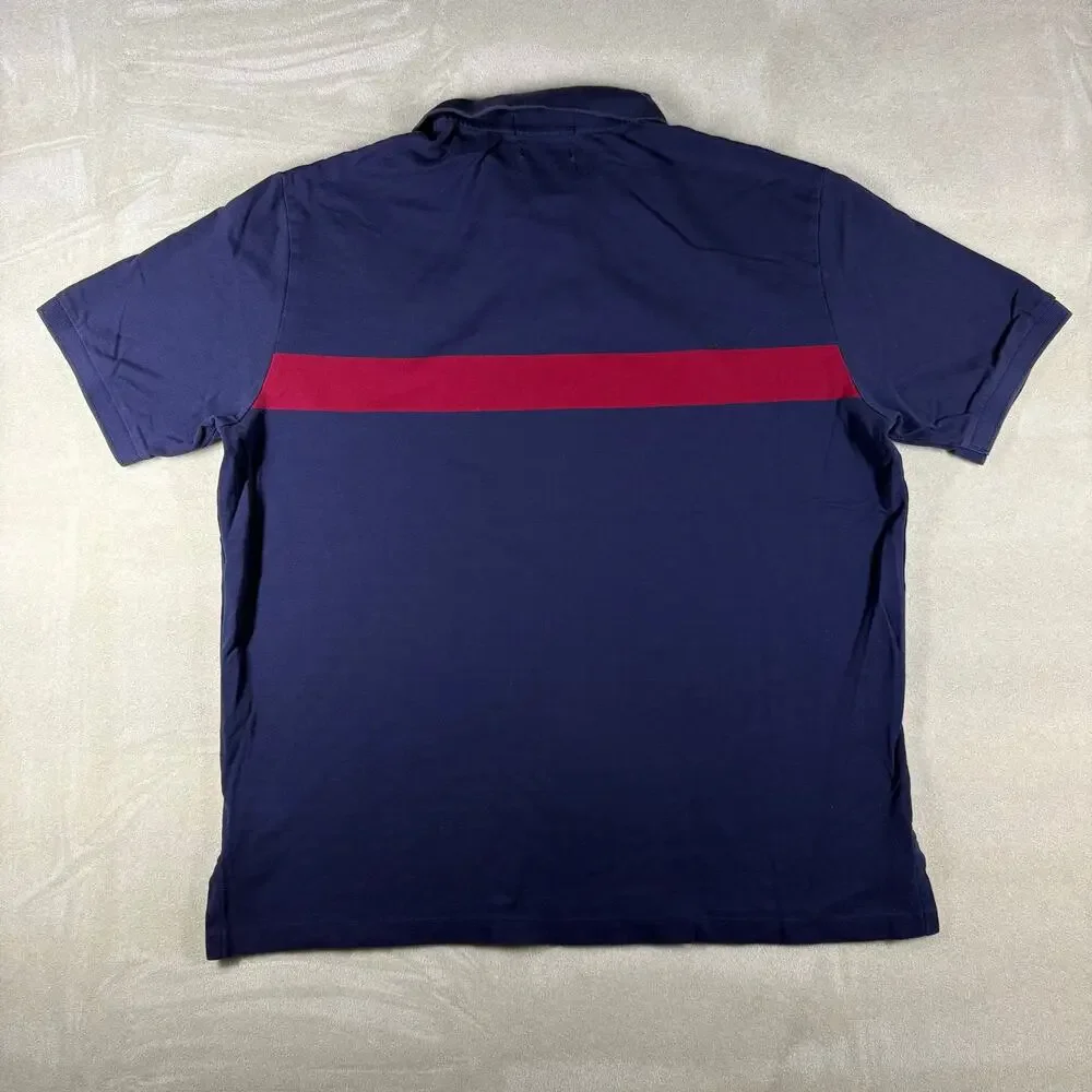 Polo Ralph Lauren XL Moisture Management Big Pony Polo Shirt Navy Red